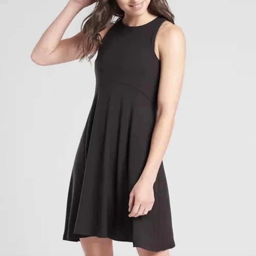NEW Athleta Santorini Thera Dress Black Travel Tank Soft Casual Sleeveless